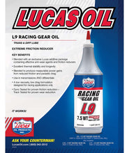 Load image into Gallery viewer, Lucas Synthetic L9 Racing Gear Oil (1QT/946ml)